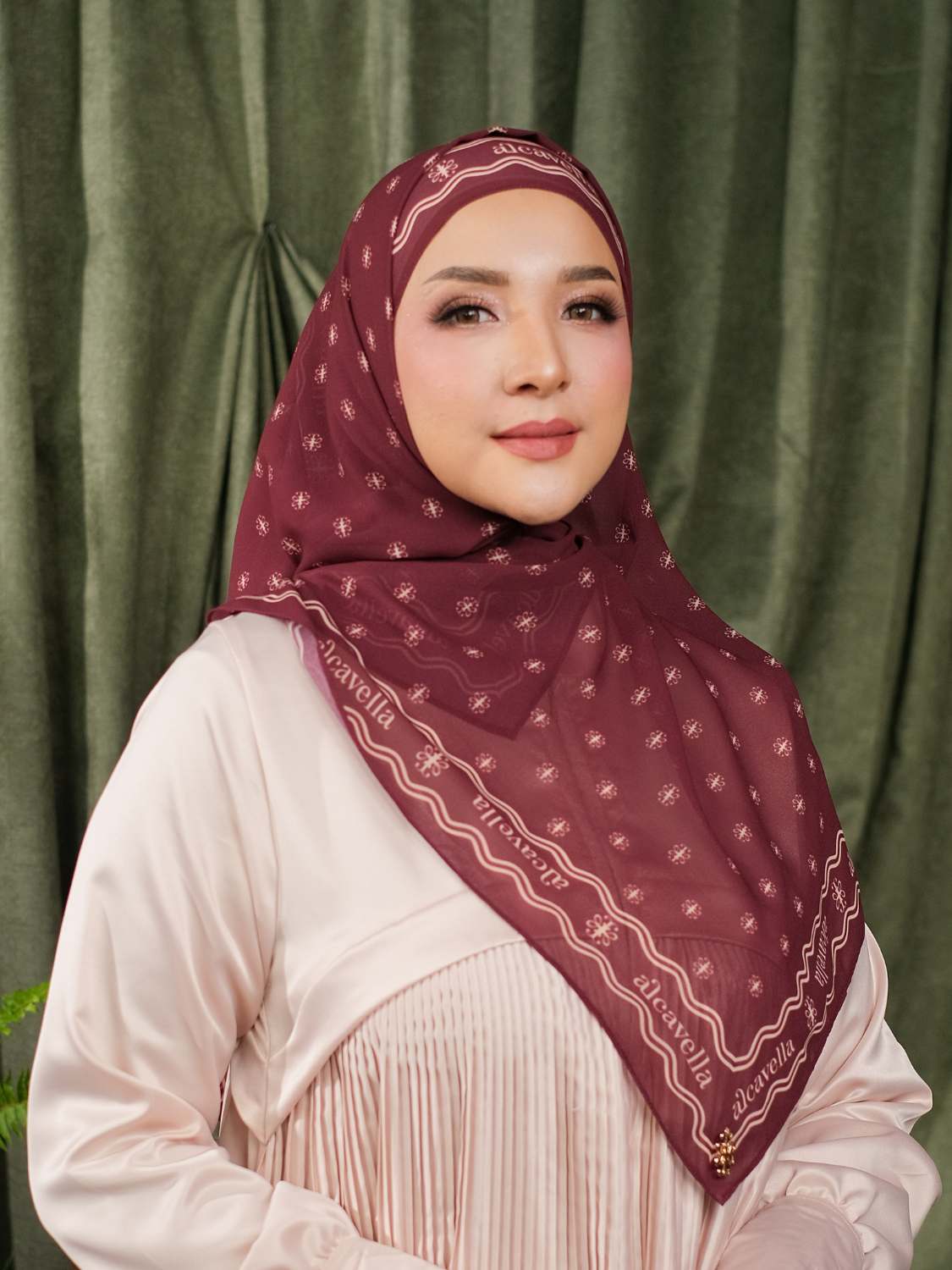 PASHMINA MONOGRAM - MAROON