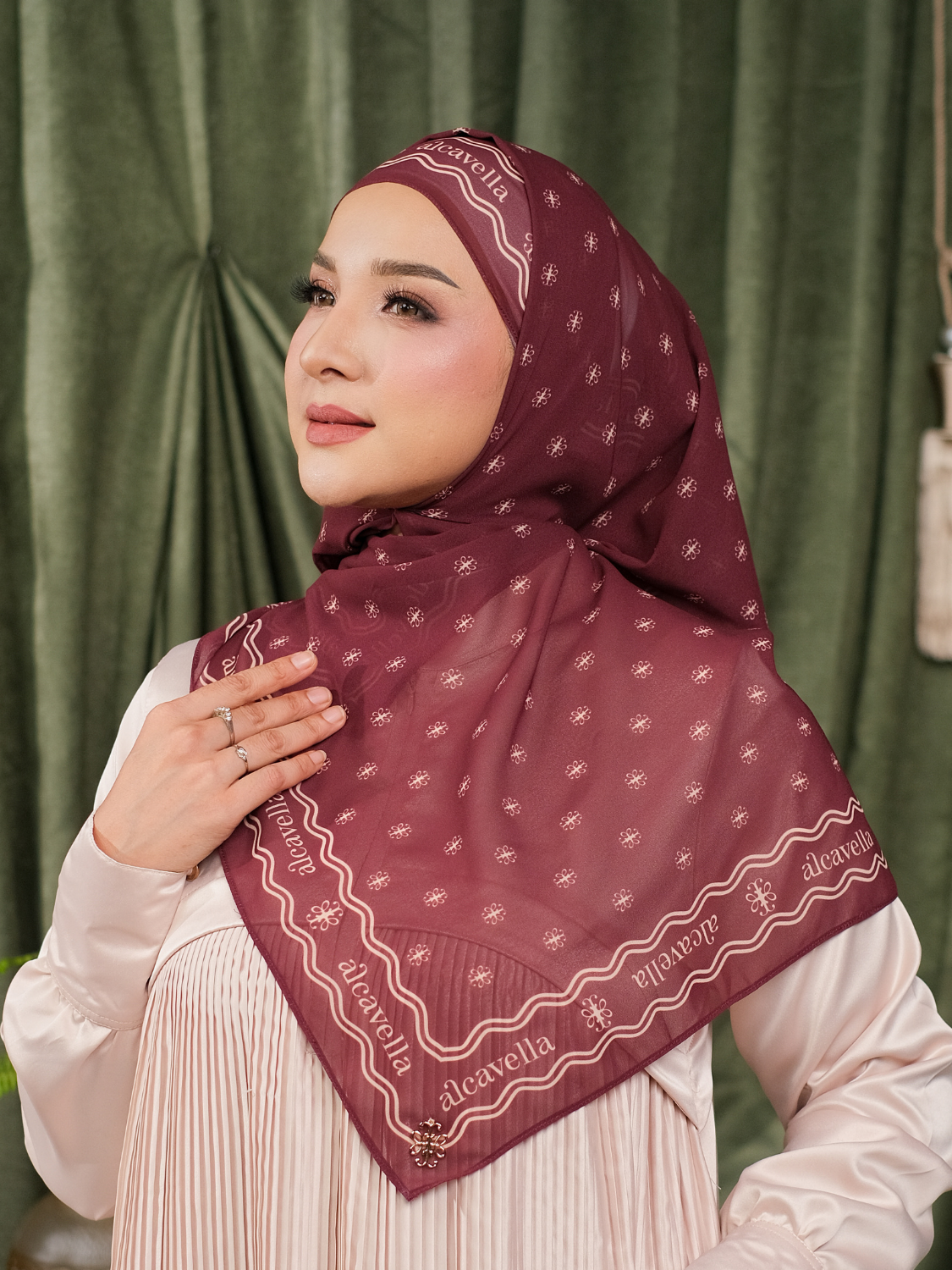 PASHMINA MONOGRAM - MAROON