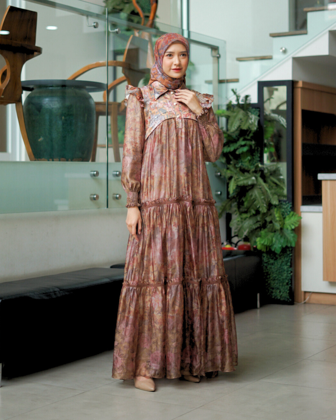 ZARELIA DRESS - BROWN