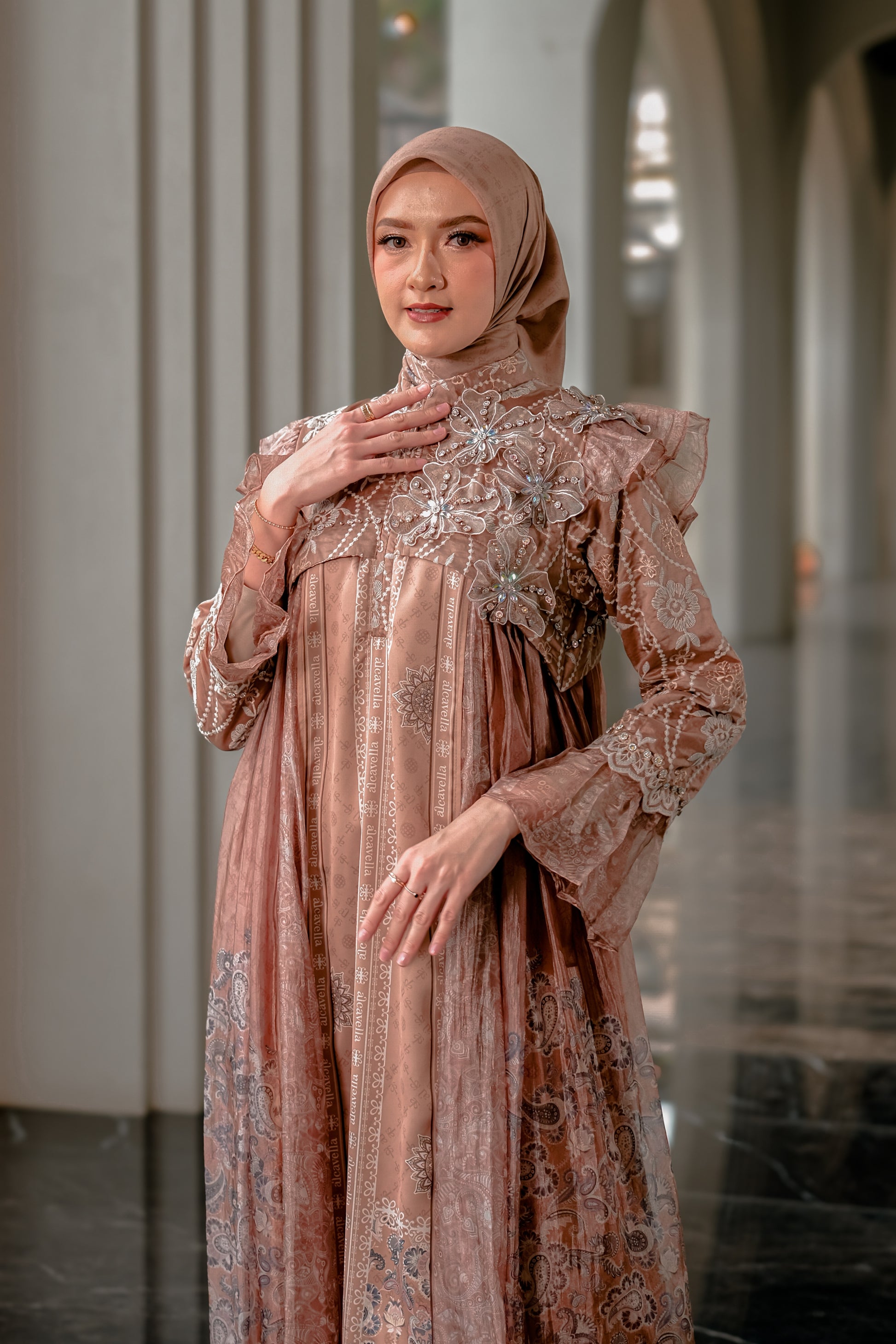 ZARELIA LACE DRESS - MOCHABROWN