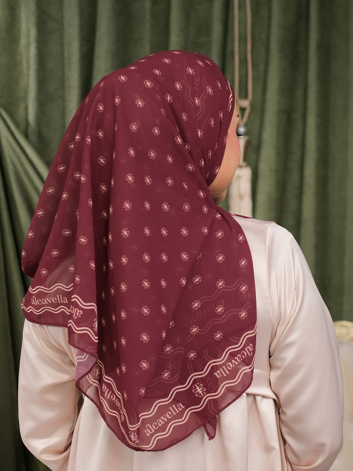 PASHMINA MONOGRAM - MAROON