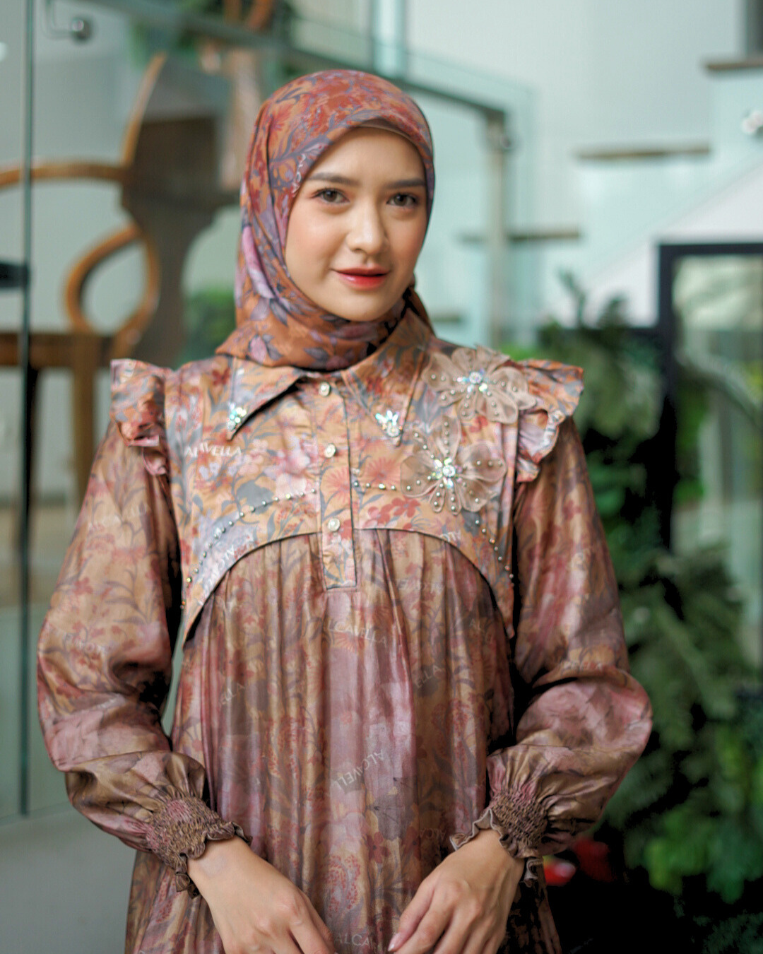 ZARELIA DRESS - BROWN