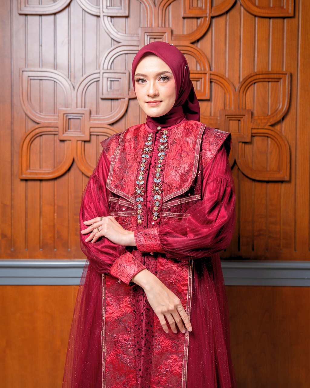 SHARADIVA DRESS - MAROON
