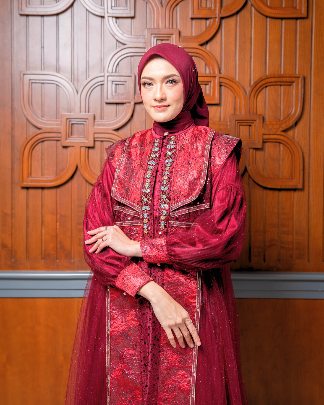 SHARADIVA DRESS - MAROON