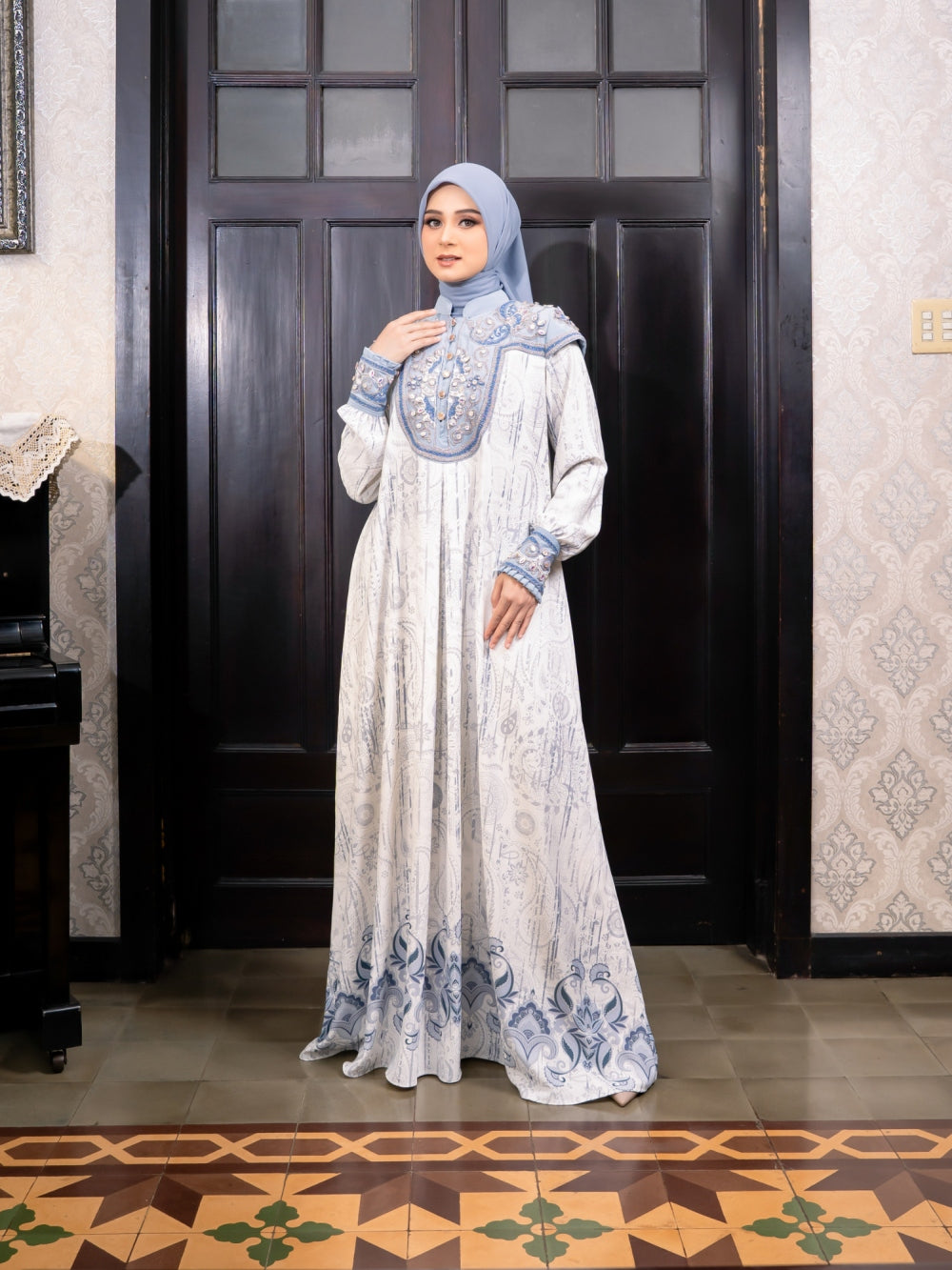 ALZEERA ABAYA - WHITEBLUE