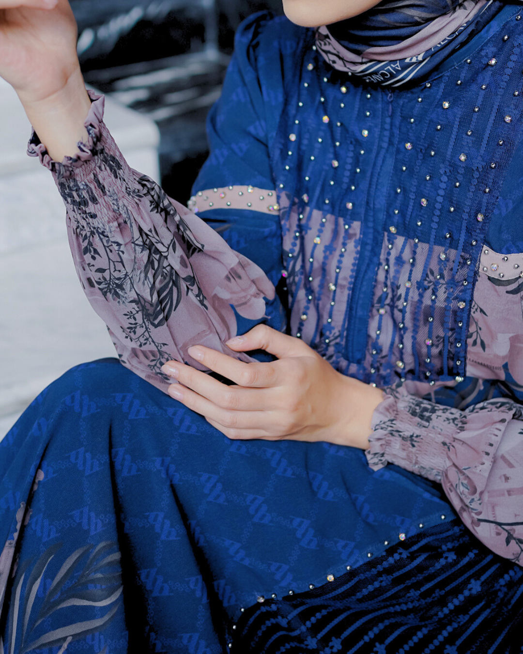 MAYESHA DRESS - NAVY