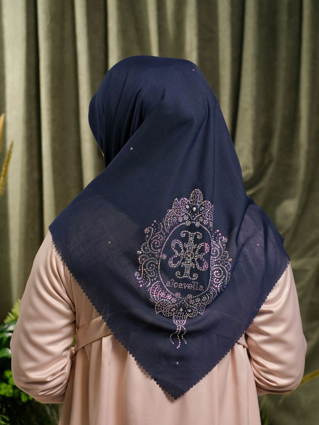 ELVARA KRISTAL SCARF - NAVY