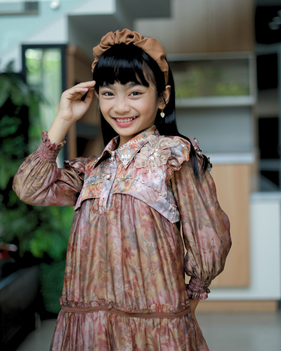 ZARELIA KIDS DRESS - BROWN