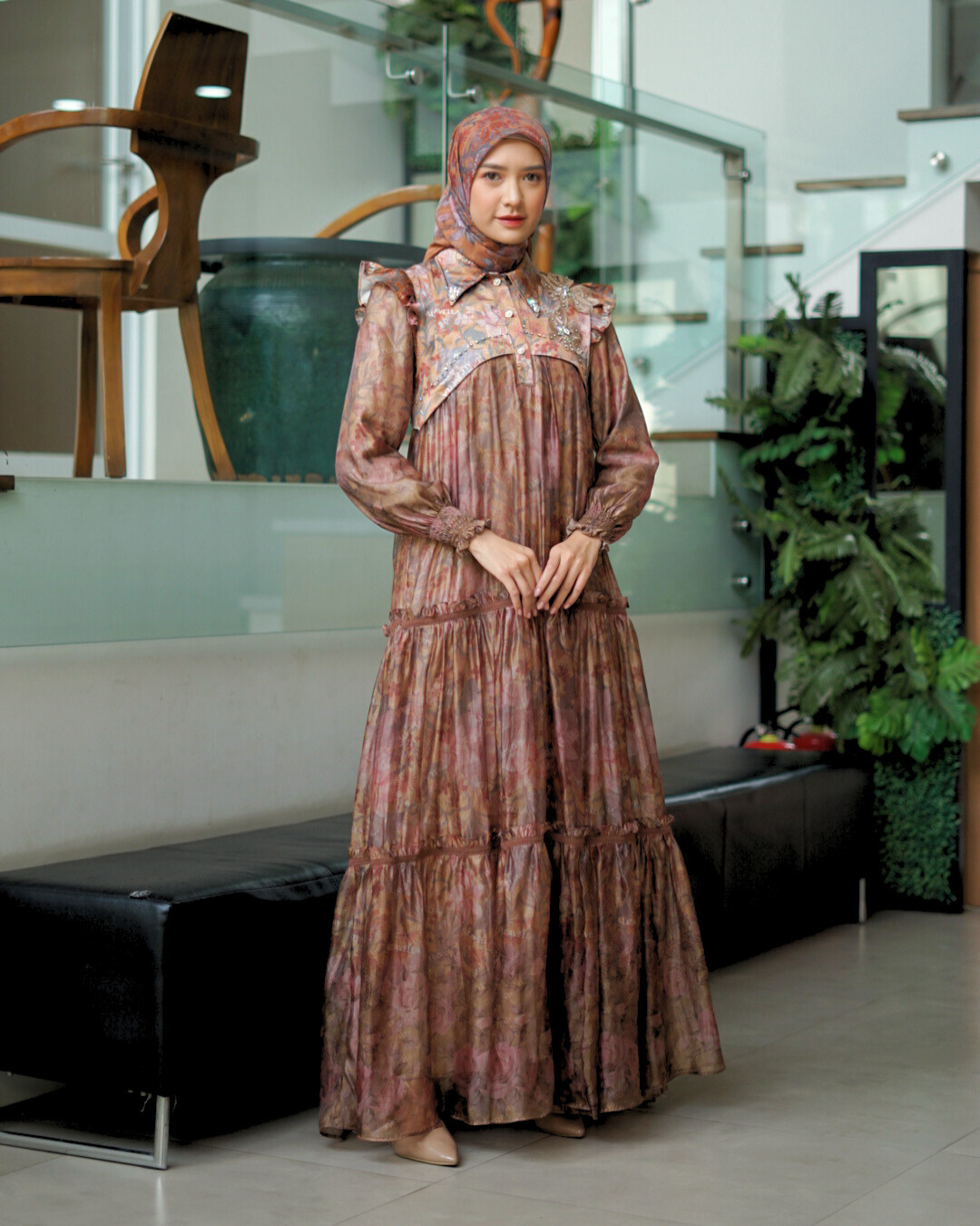 ZARELIA DRESS - BROWN