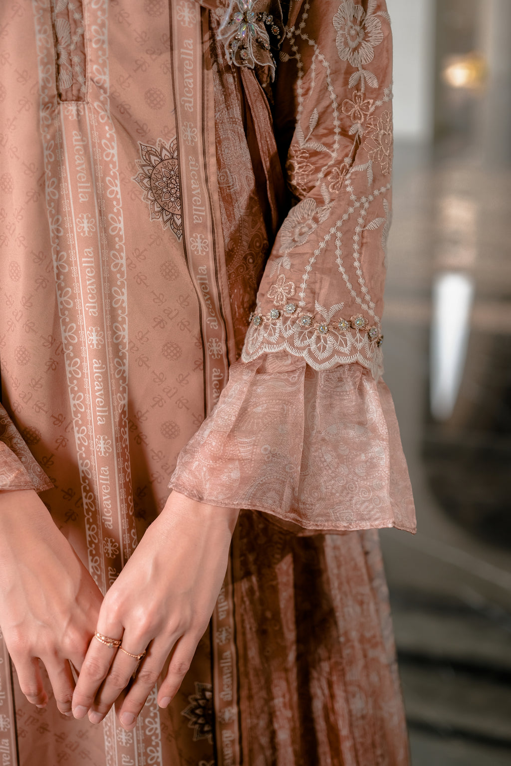 ZARELIA LACE DRESS - MOCHABROWN