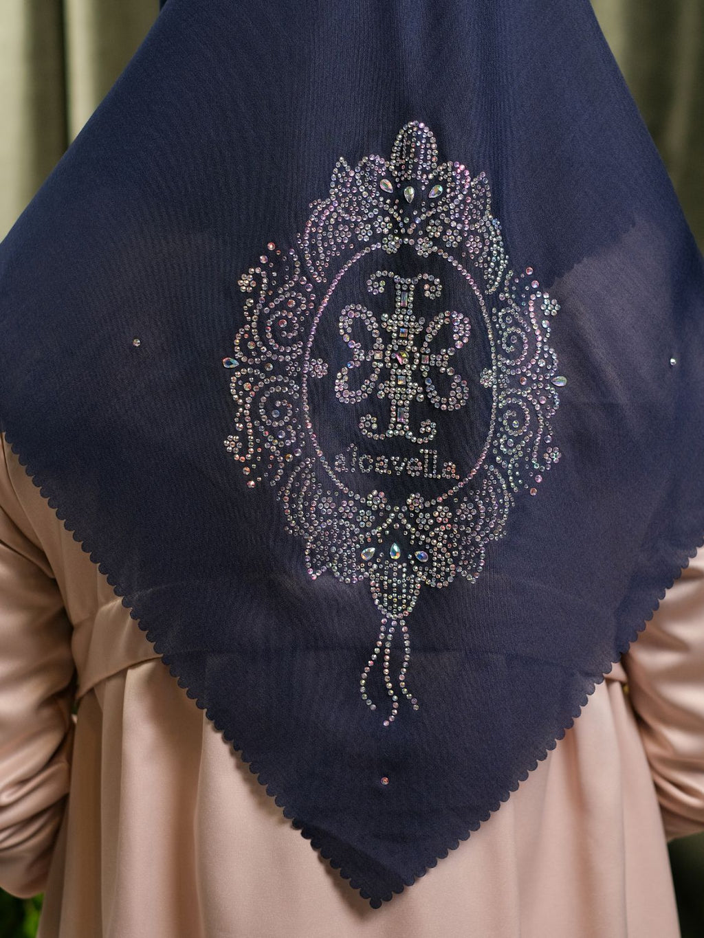 ELVARA KRISTAL SCARF - NAVY