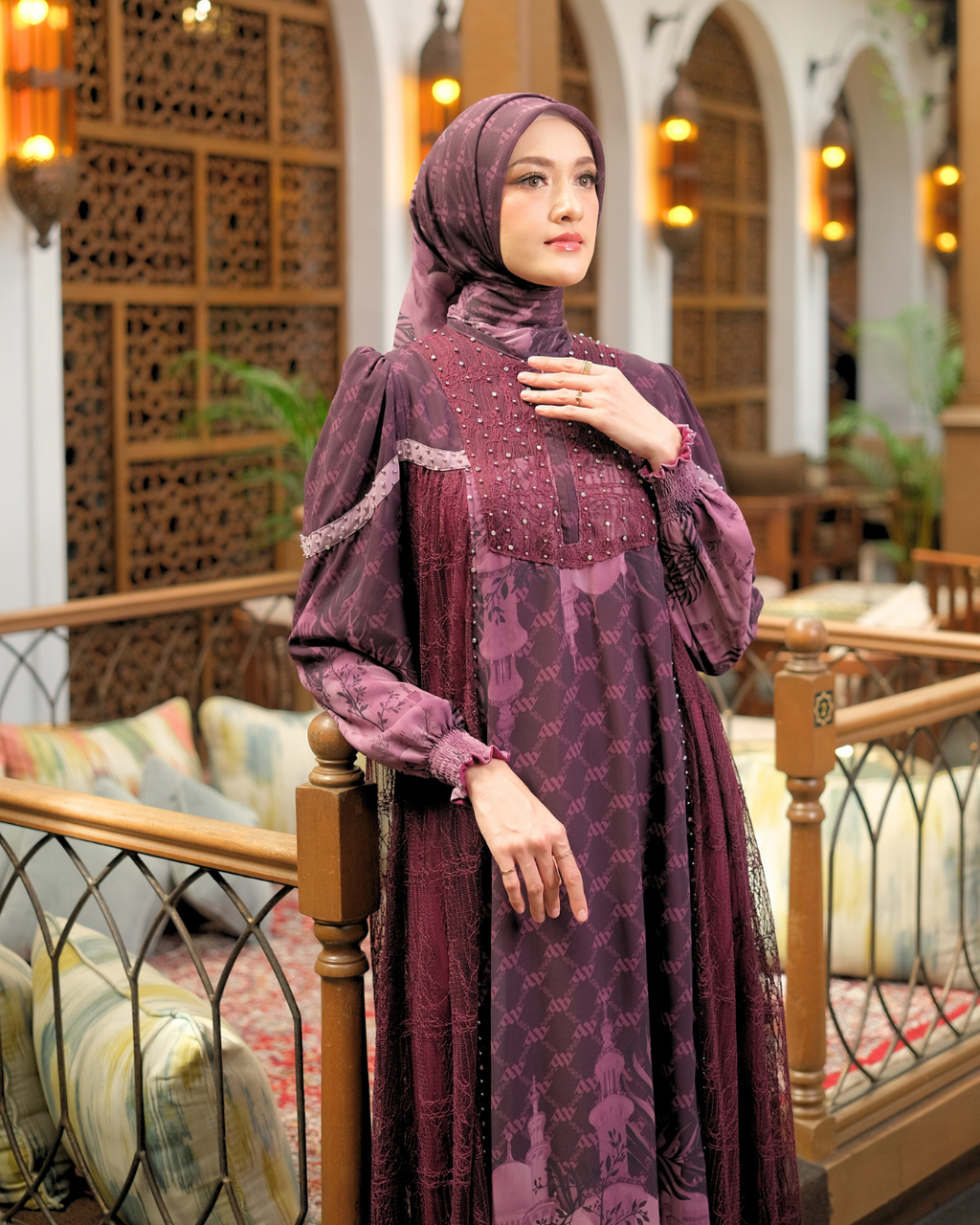 MAYESHA DRESS - BURGUNDY