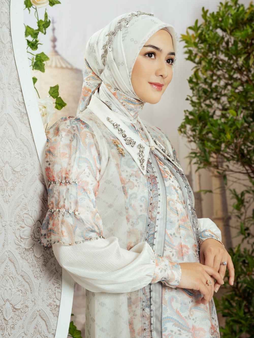 ZAURA DRESS - WHITEBLUE