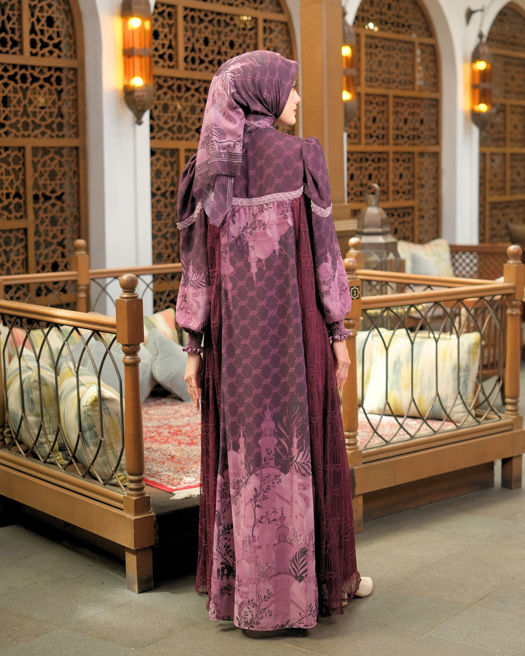 MAYESHA DRESS - BURGUNDY