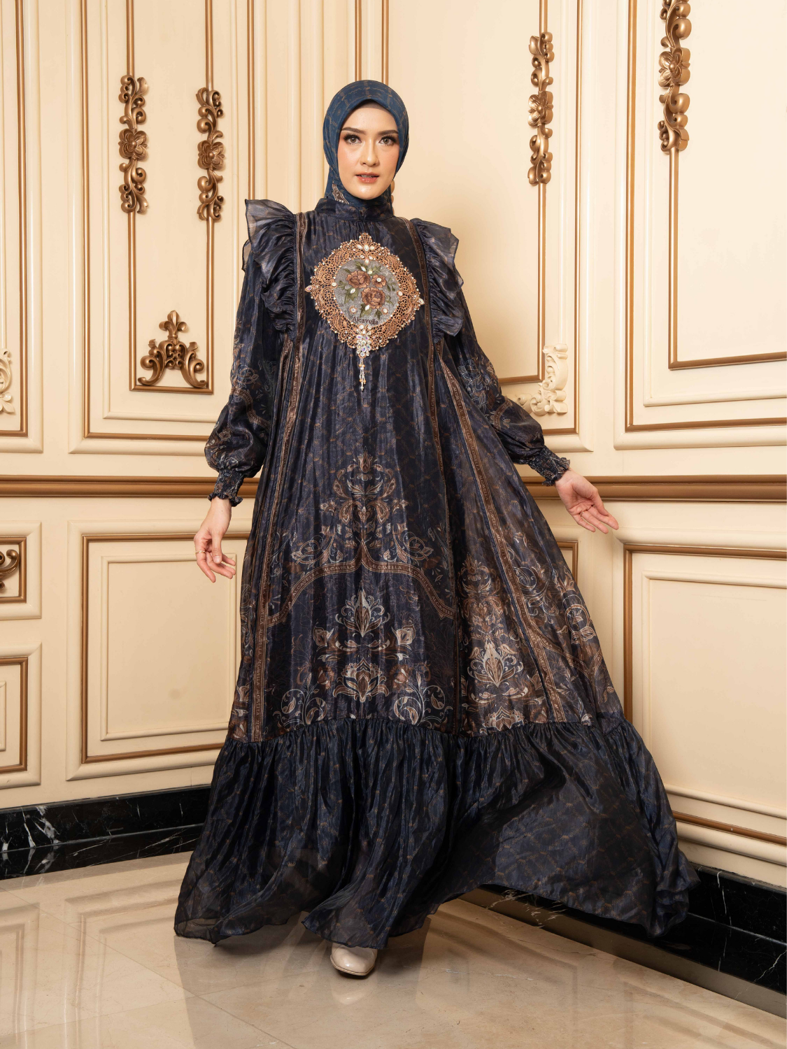 ELVARA DRESS - NAVY