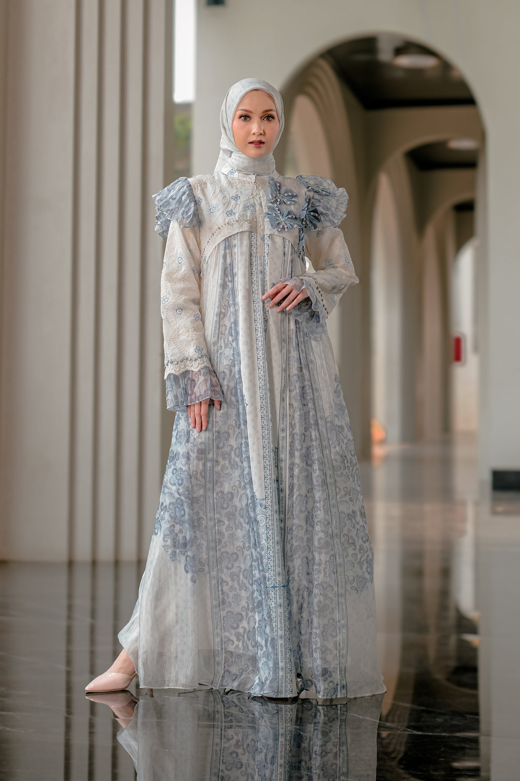 ZARELIA LACE DRESS - POWDERBLUE