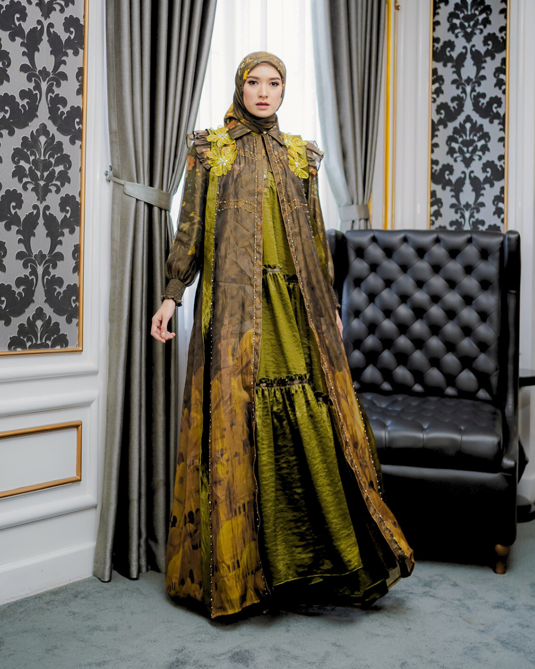 MAHEERA DRESS - OLIVE