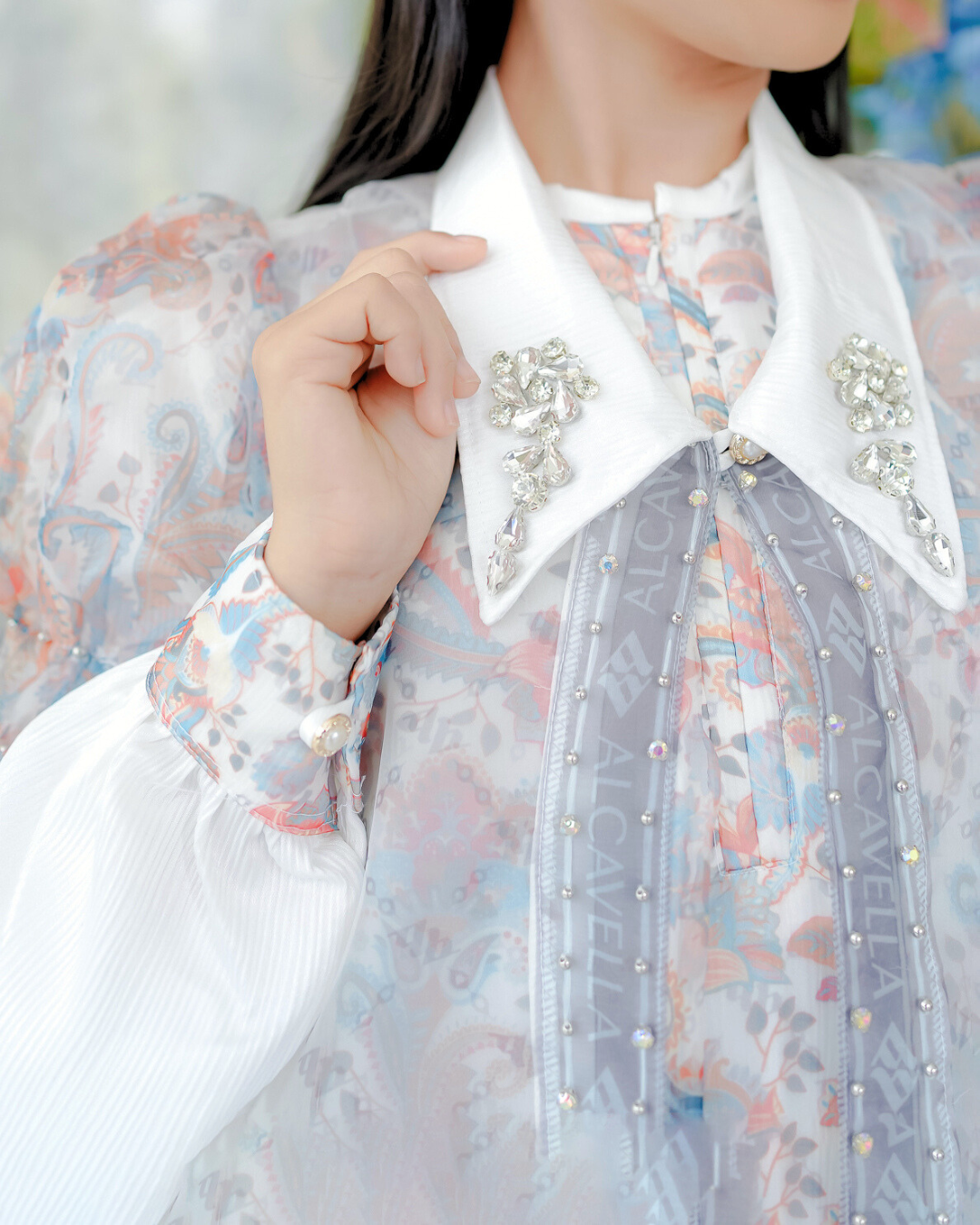 ZAURA KIDS DRESS - WHITEBLUE