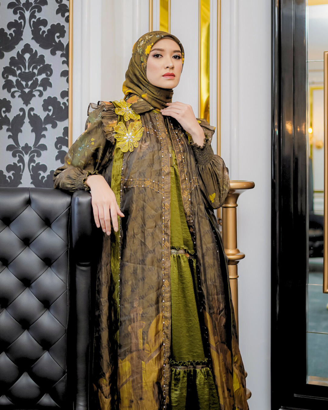 MAHEERA DRESS - OLIVE