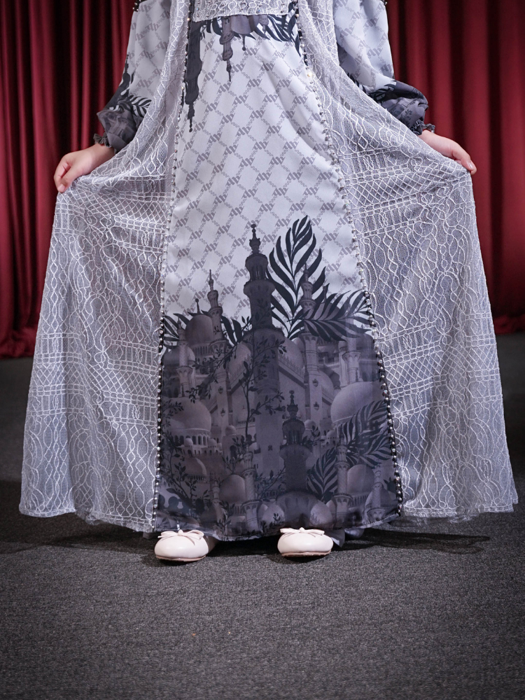 MAYESHA KIDS DRESS - GREY