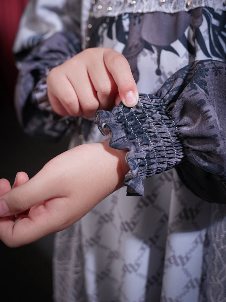 MAYESHA KIDS DRESS - GREY