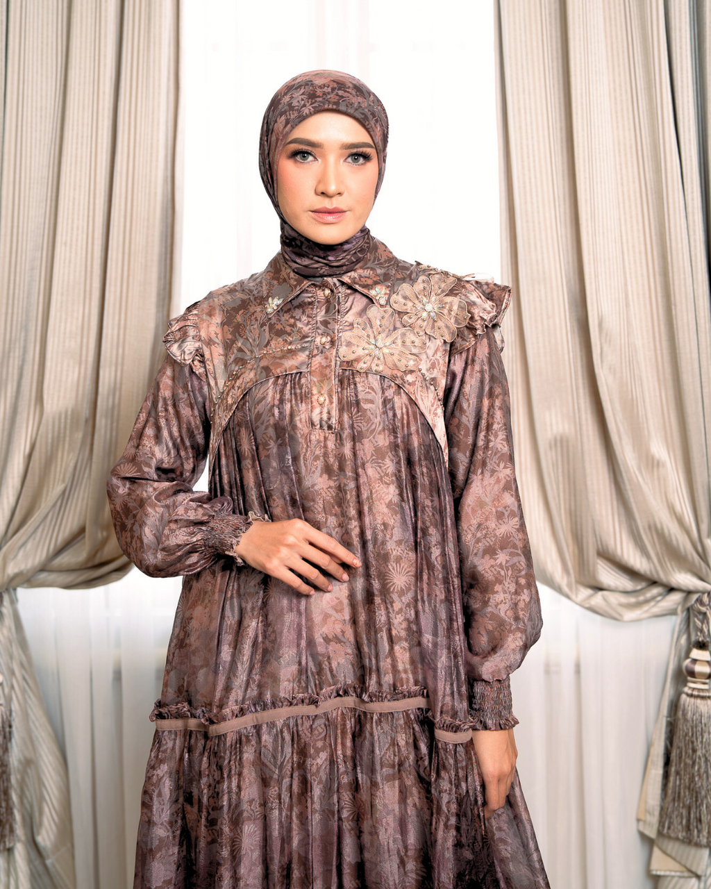 ZARELIA DRESS - MAHOGANY