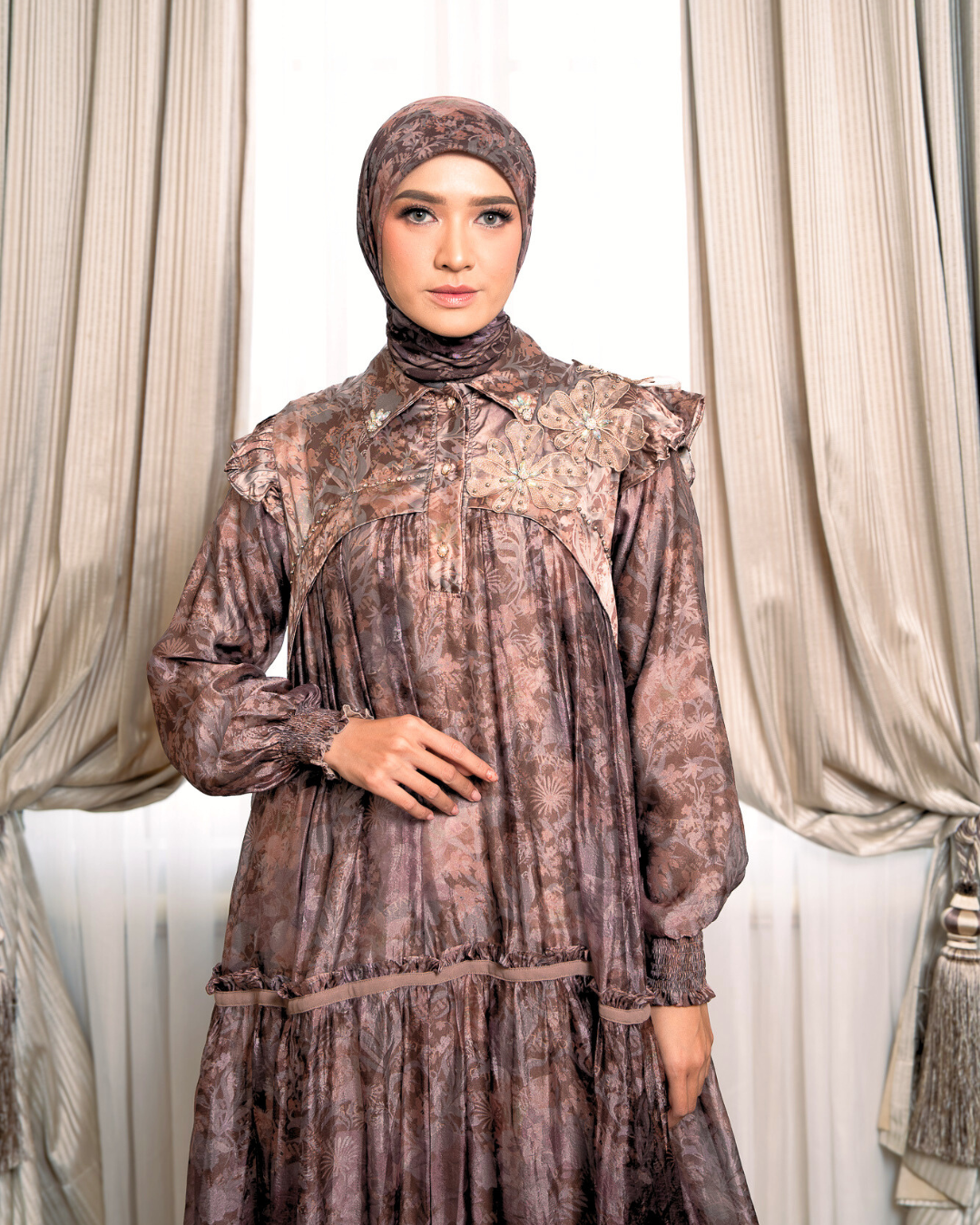 ZARELIA DRESS - MAHOGANY