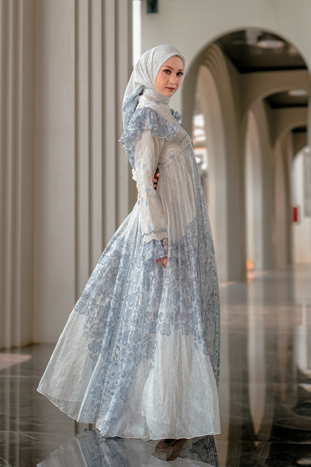 ZARELIA LACE DRESS - POWDERBLUE