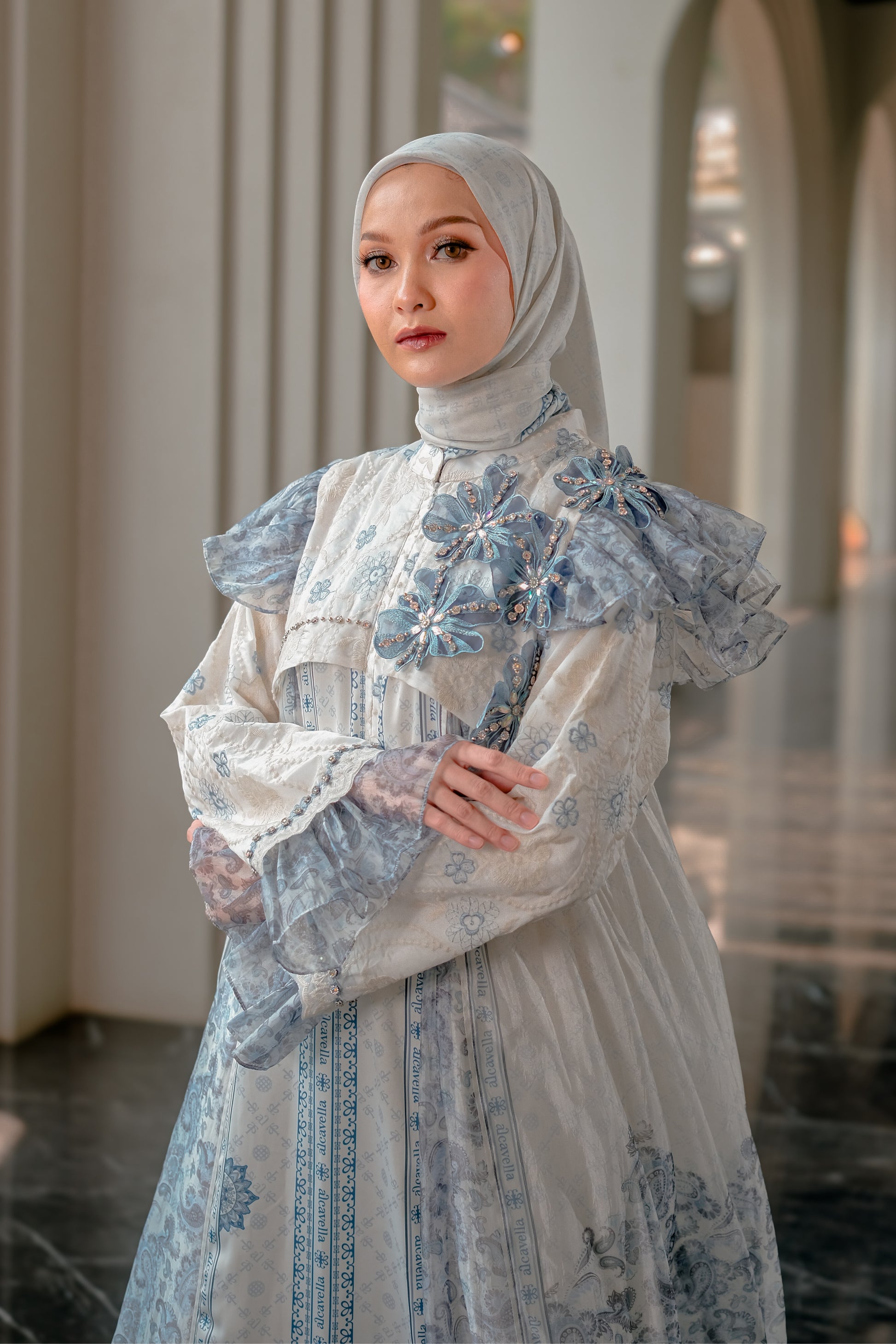 ZARELIA LACE DRESS - POWDERBLUE