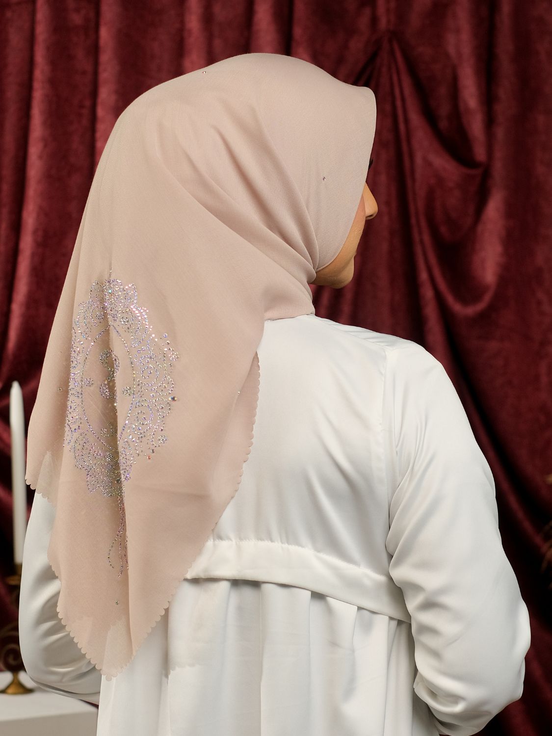 ELVARA KRISTAL SCARF - CREAM