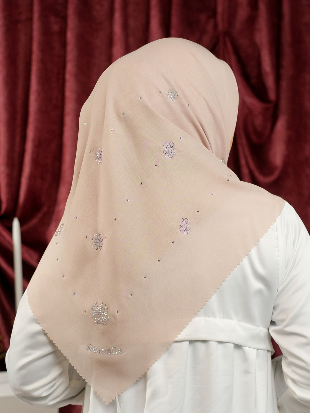MONOGRAM KRISTAL SCARF - CREAM