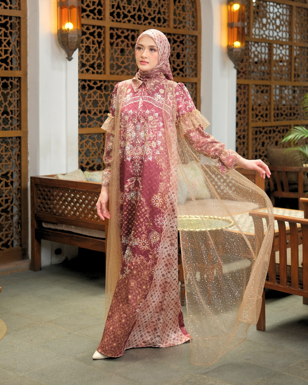 ZANEESHA DRESS - MAROON