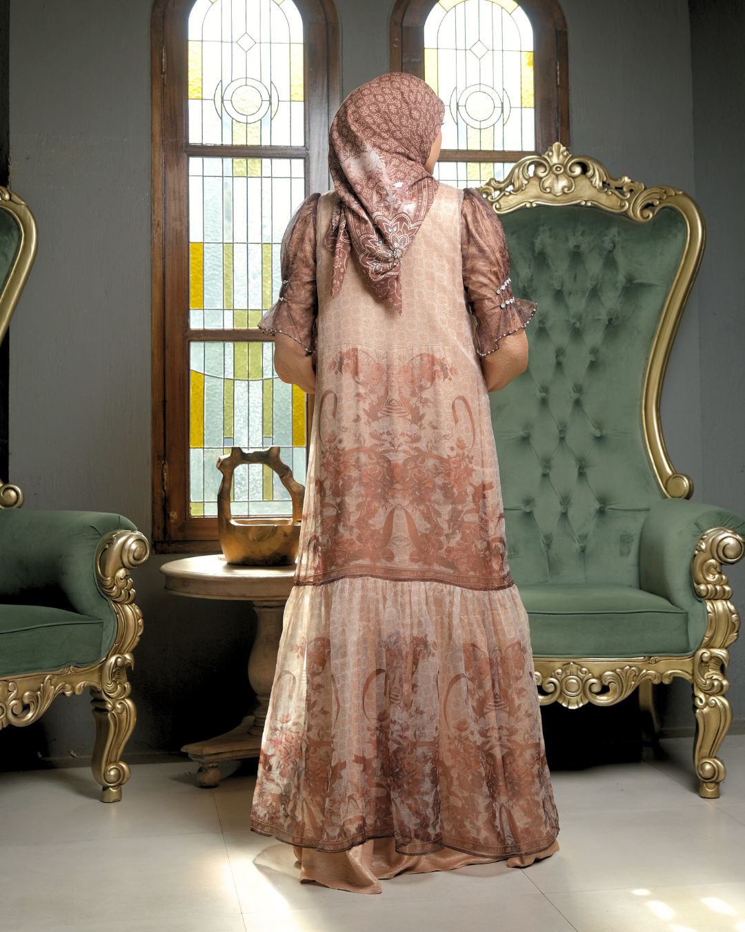 ZAREESHA DRESS - BROWN