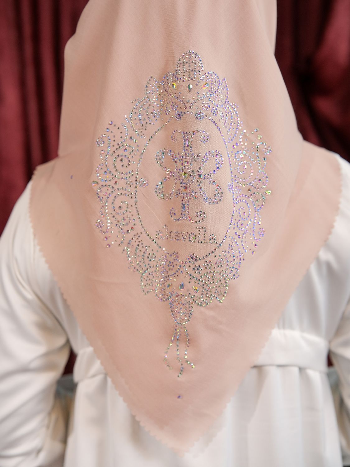 ELVARA KRISTAL SCARF - CREAM