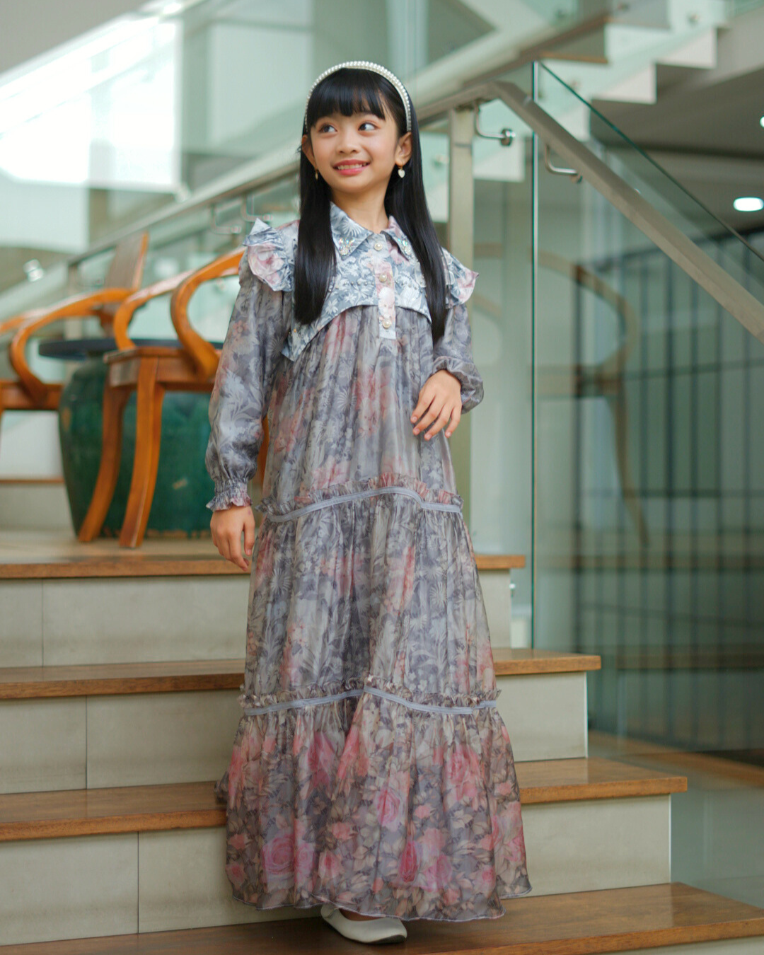 ZARELIA KIDS DRESS - GREY