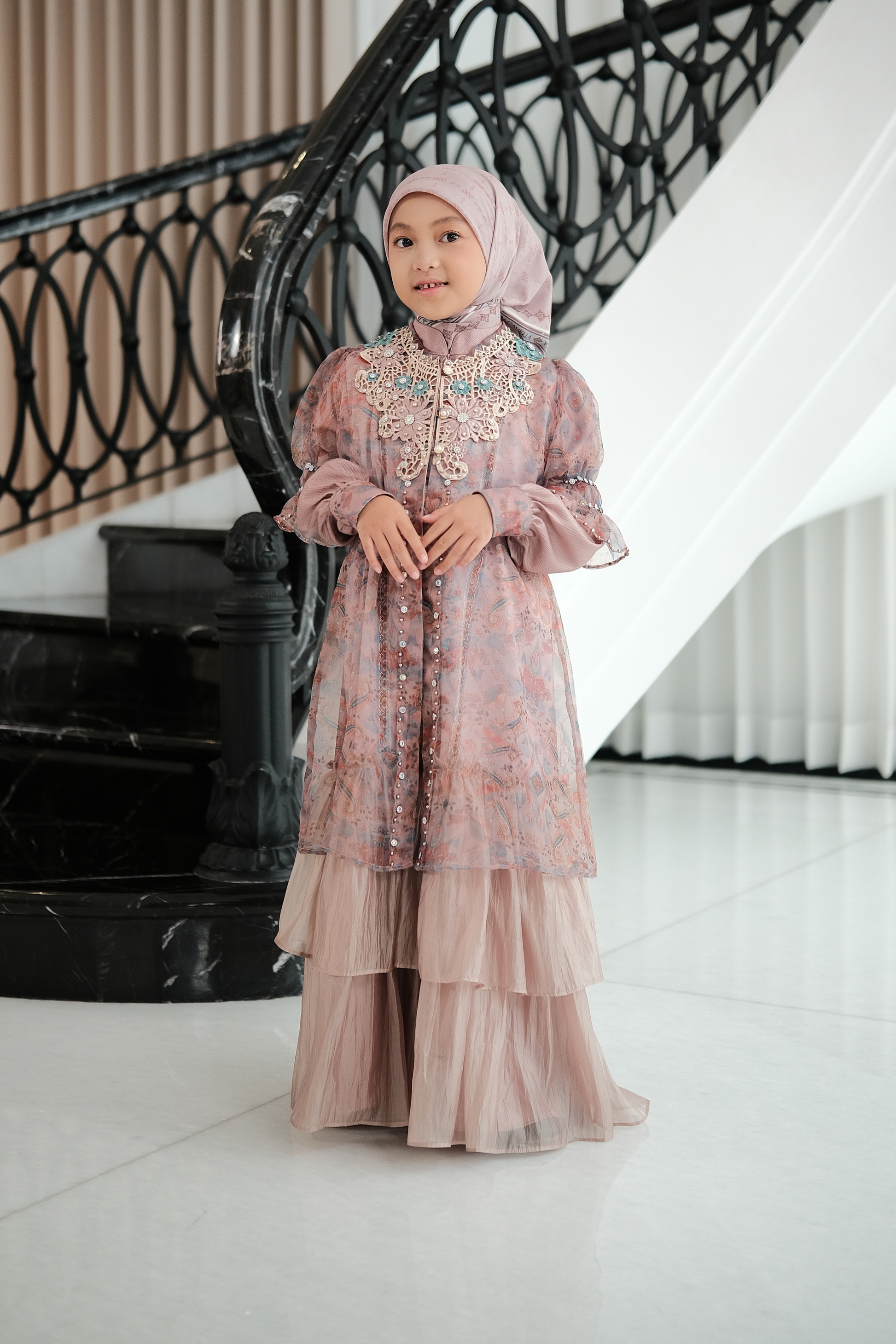 ZAURA LYRAA KIDS DRESS - BLUSH PINK