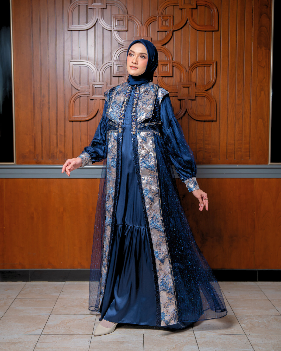 SHARADIVA DRESS - NAVY