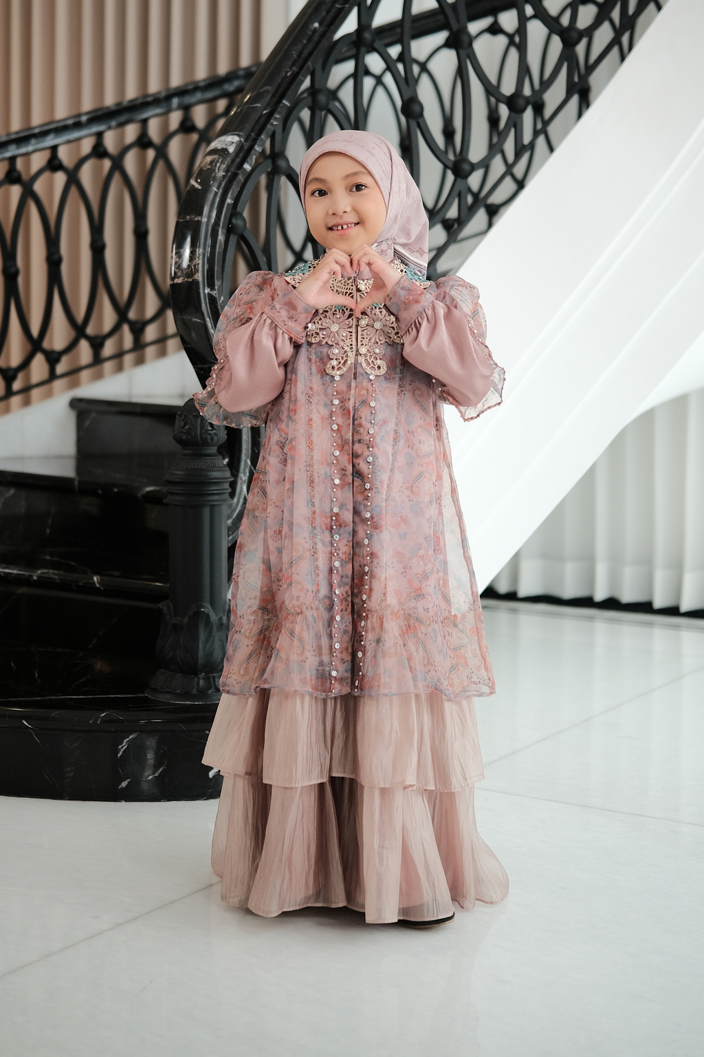 ZAURA LYRAA KIDS DRESS - BLUSH PINK