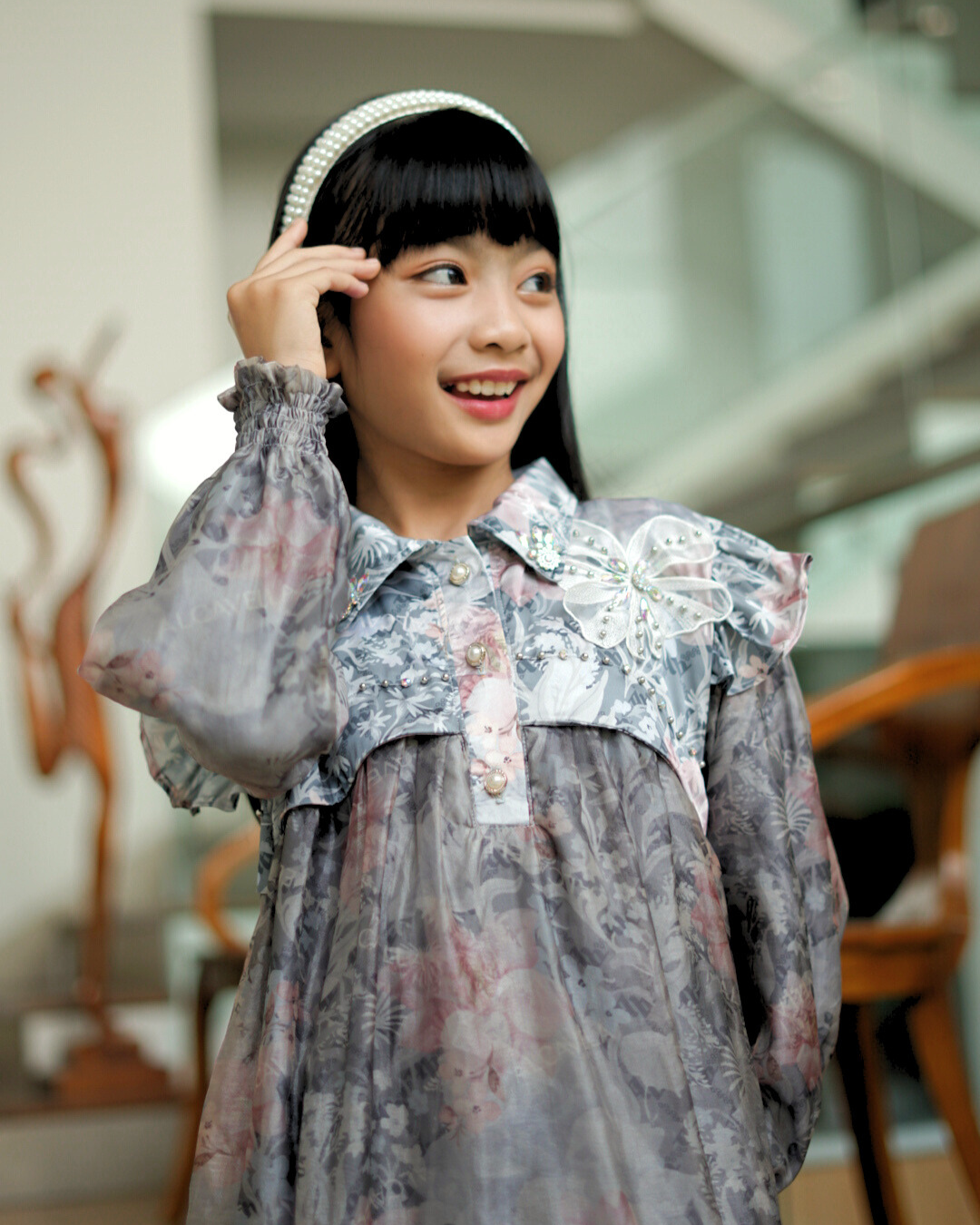ZARELIA KIDS DRESS - GREY