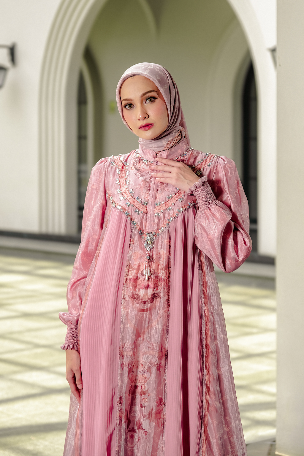 ZAREESHA AMEERA DRESS - BLUSH PINK
