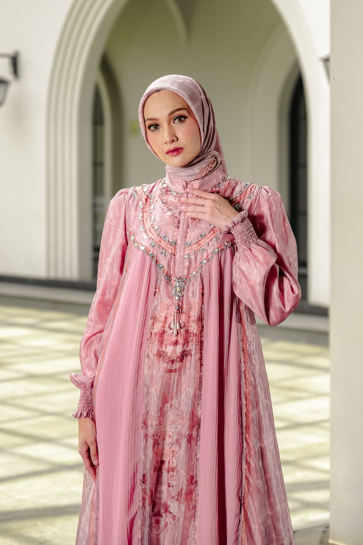 ZAREESHA AMEERA DRESS - BLUSH PINK