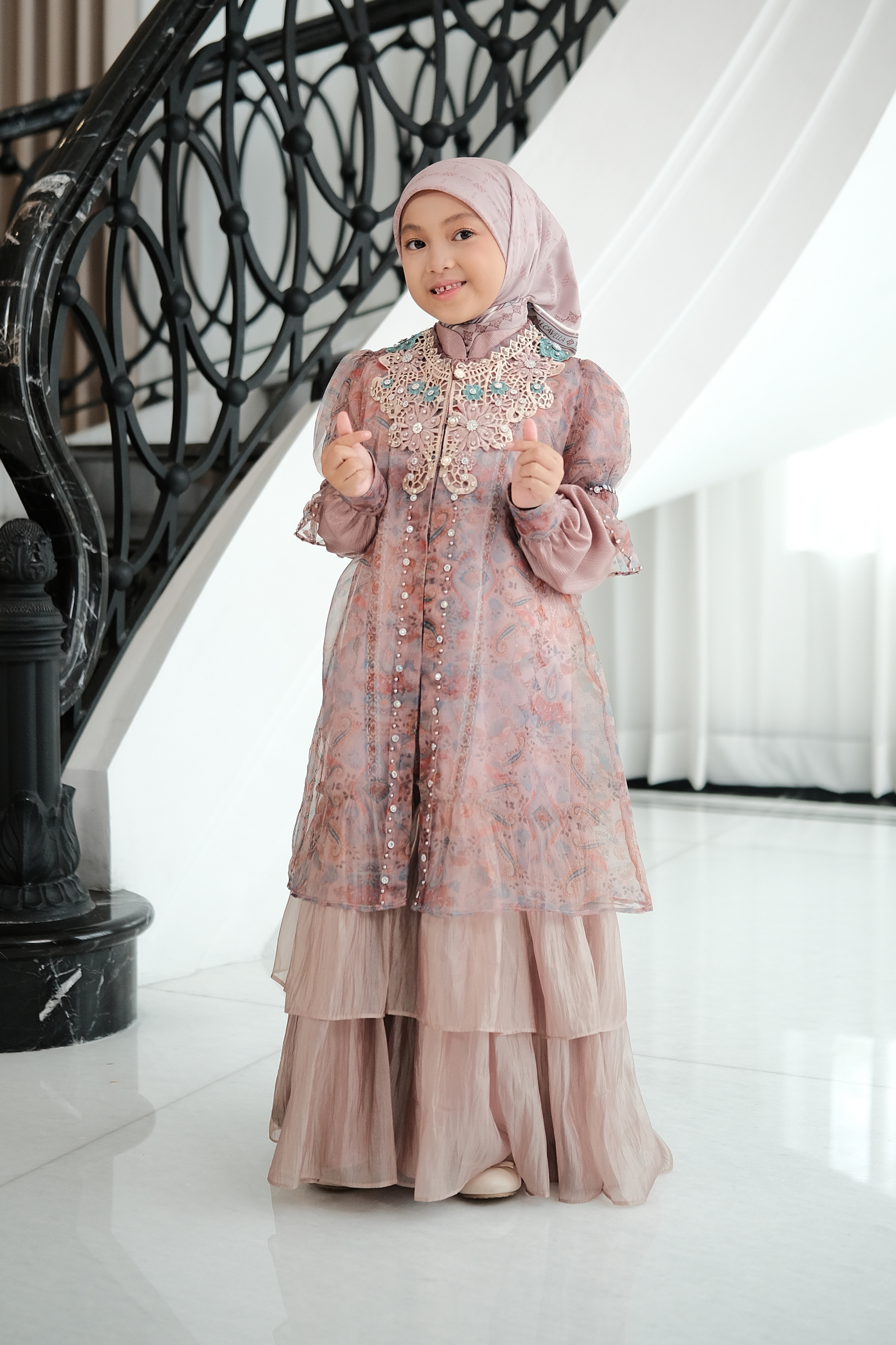 ZAURA LYRAA KIDS DRESS - BLUSH PINK