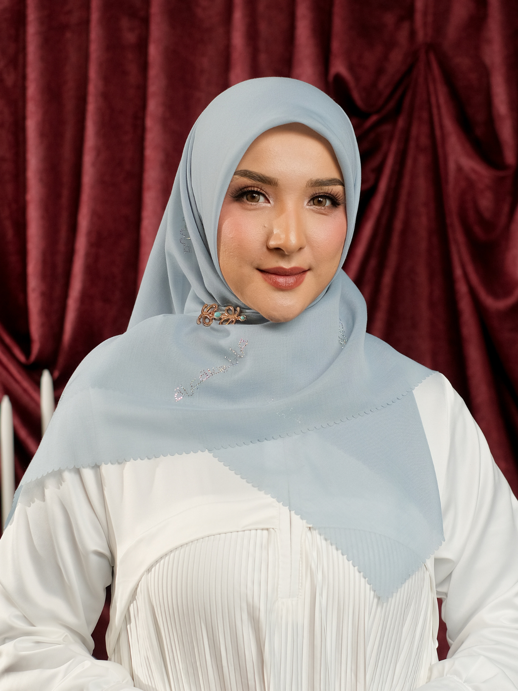 MEYSHAA KRISTAL SCARF - BABYBLUE