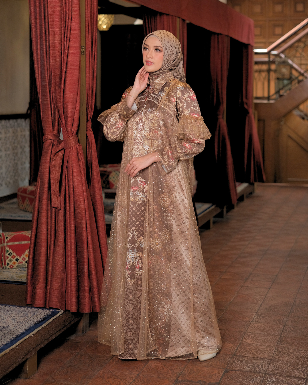 ZANEESHA DRESS - MAHOGANY