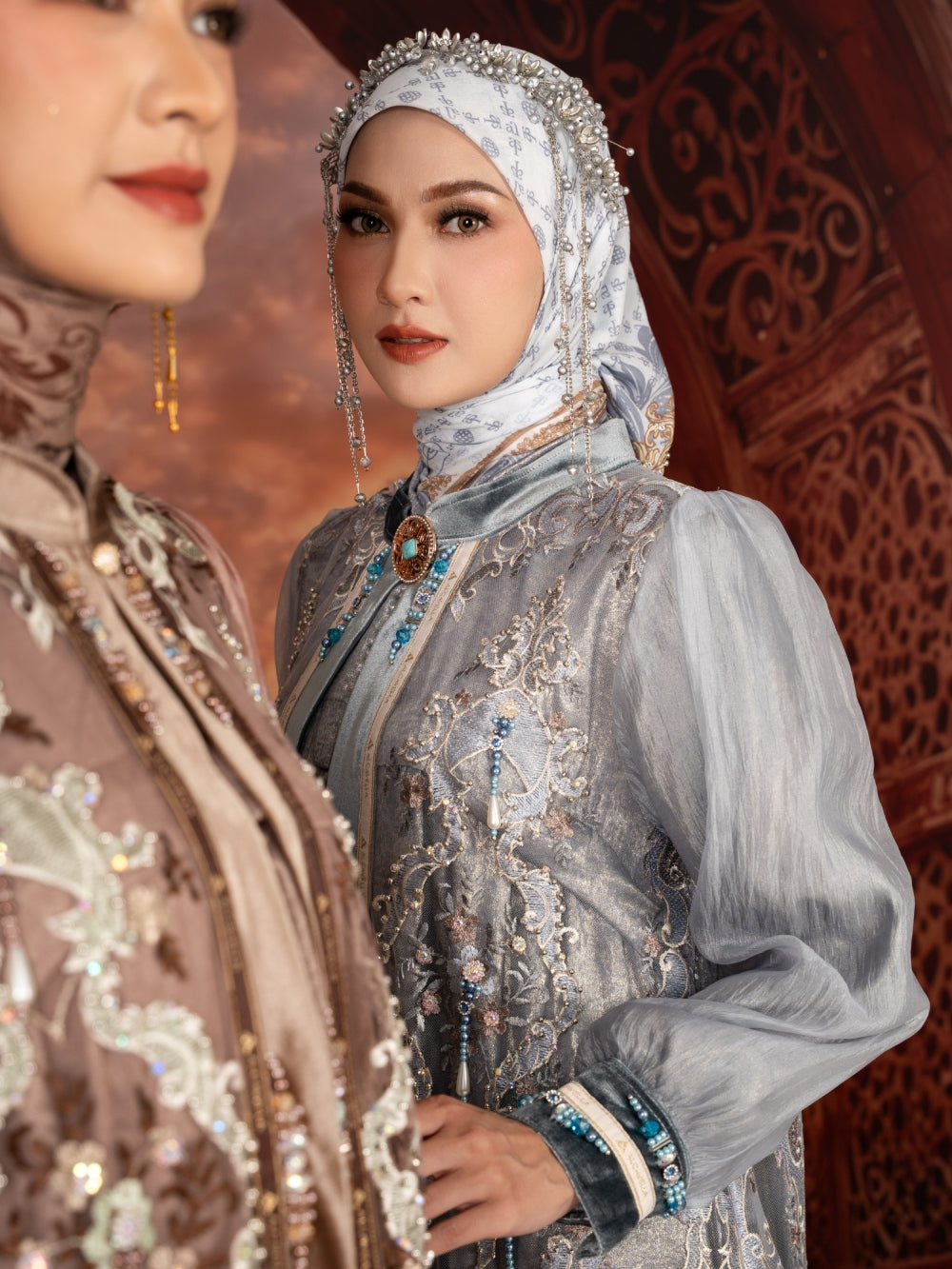 SORAYA KHAFIA DRESS - GRAYISHBLUE