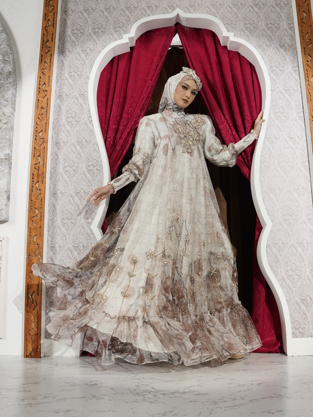 ALMEERA DRESS - ALMOND BROWN