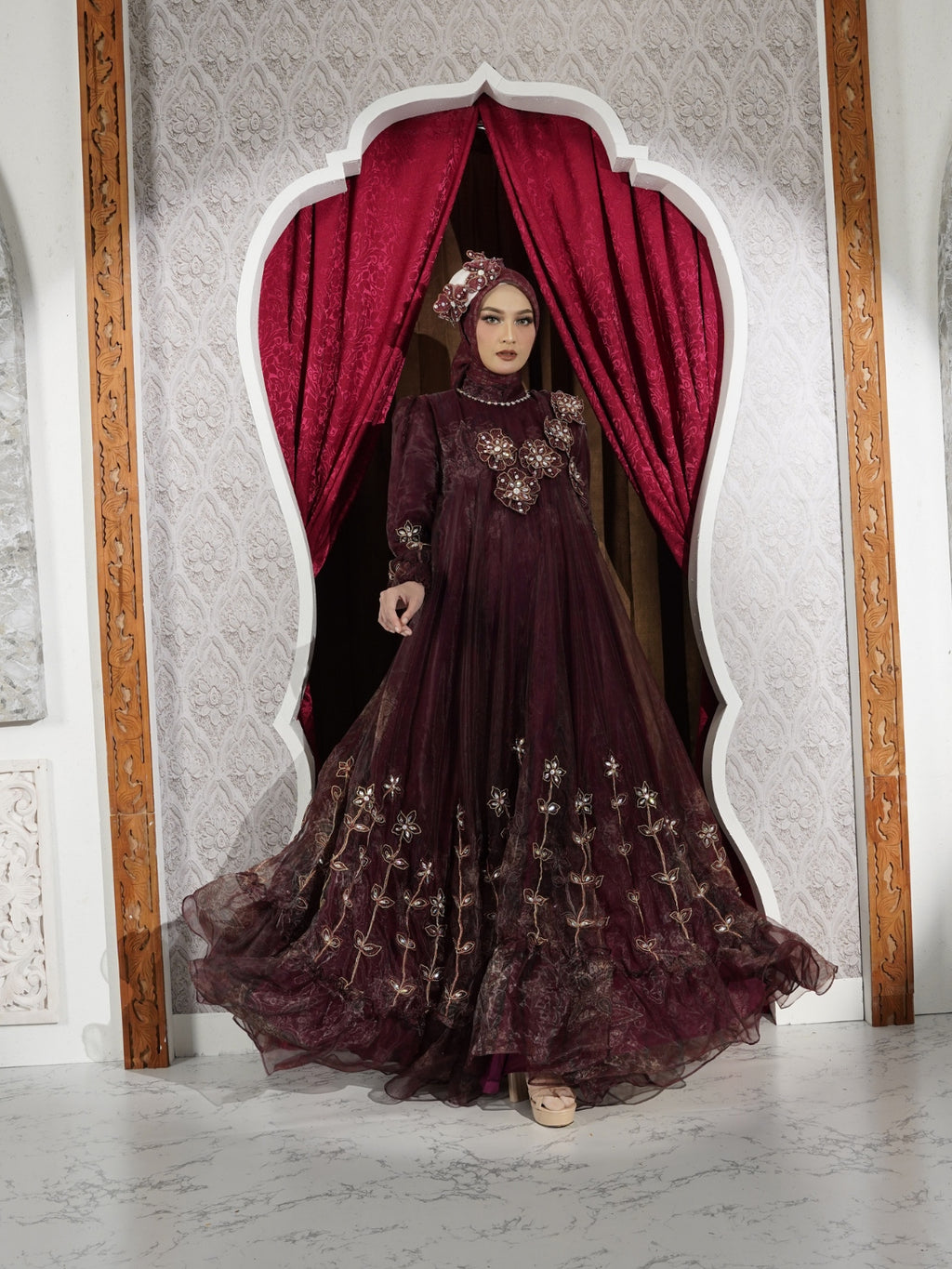 ALMEERA DRESS - IMPERIAL RED