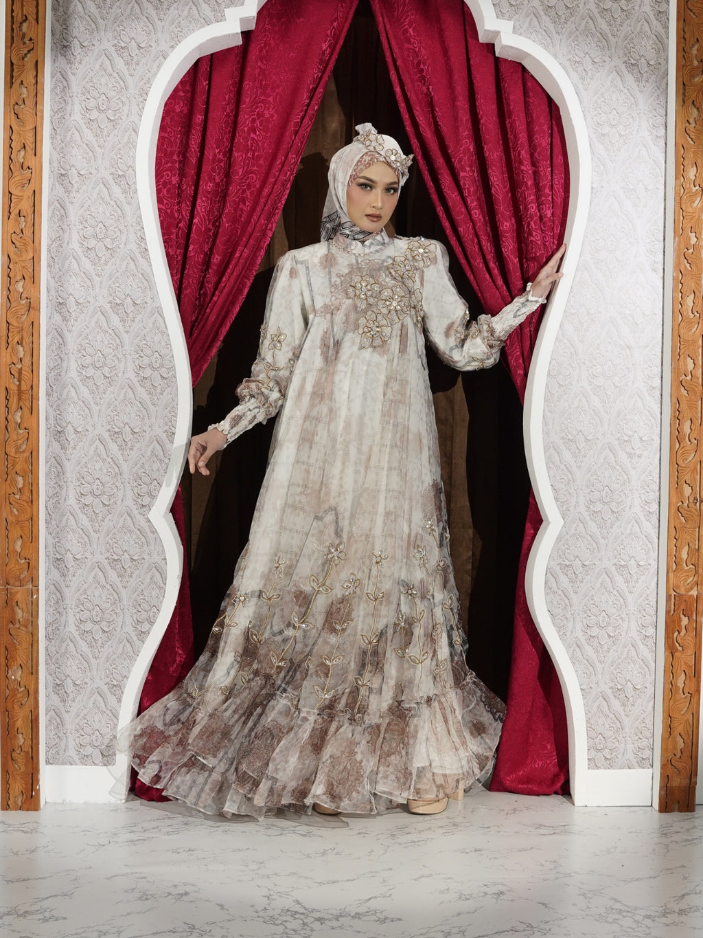 ALMEERA DRESS - ALMOND BROWN