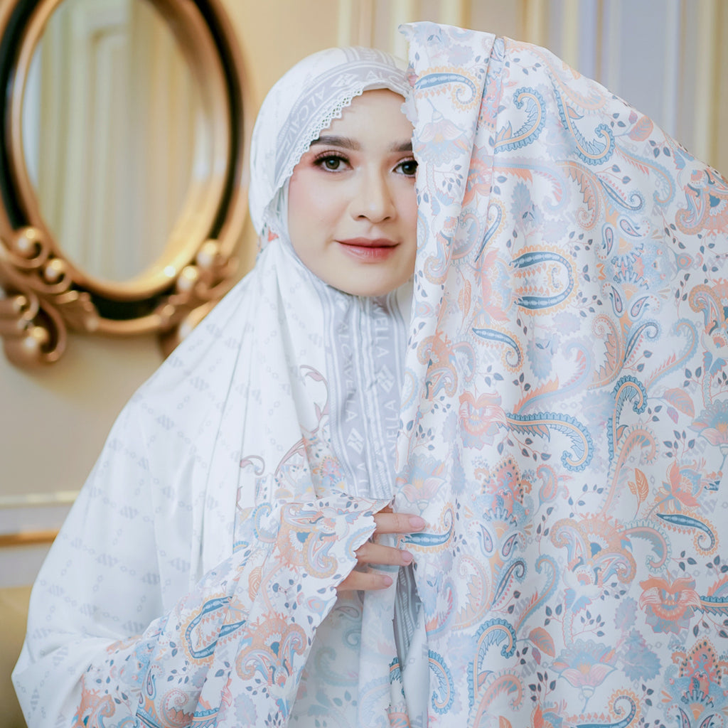 ZAURA MUKENA - WHITEBLUE