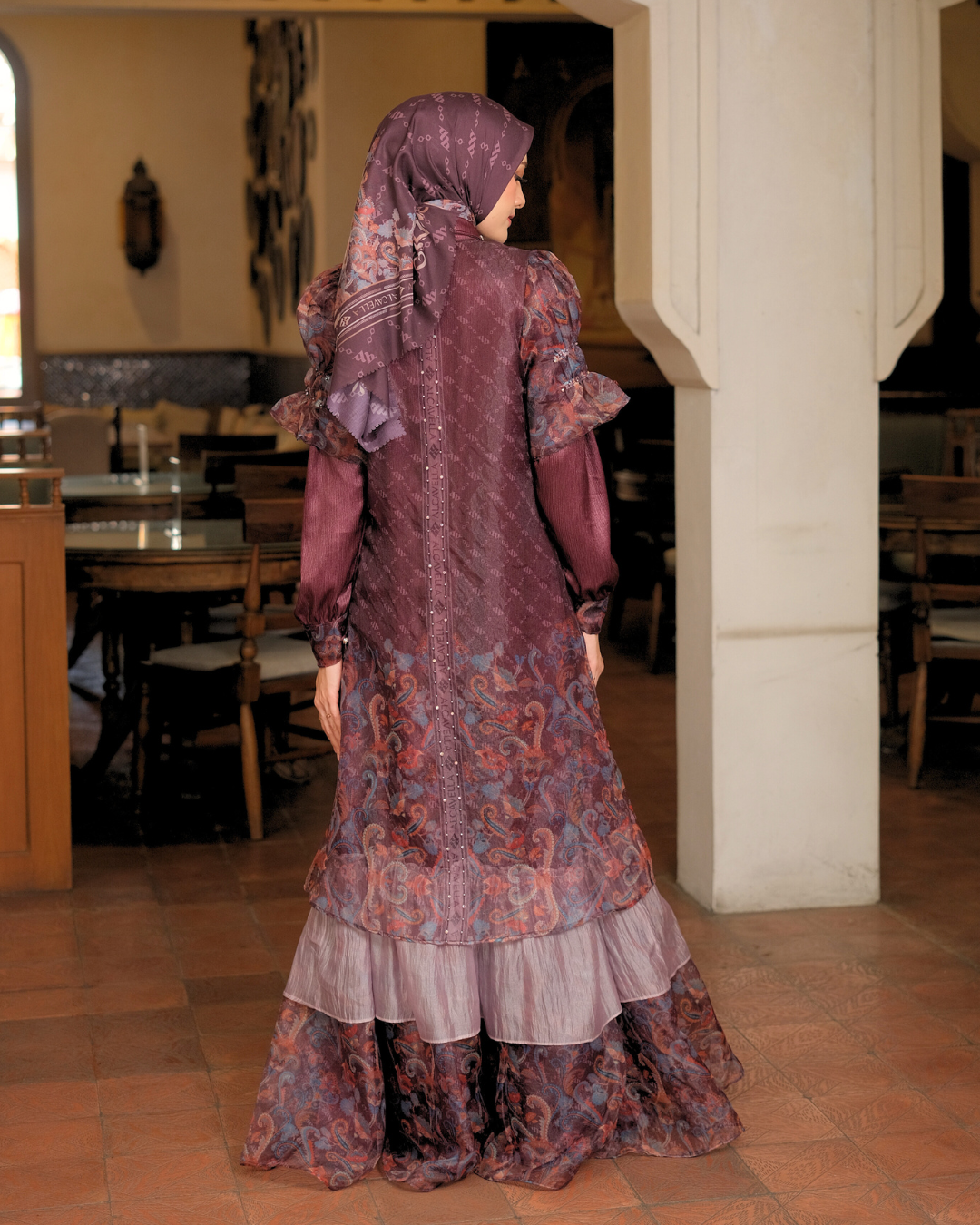 ZAURA DRESS - BURGUNDY